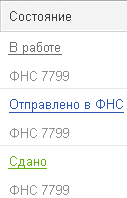 Состояние отправленного отчёта